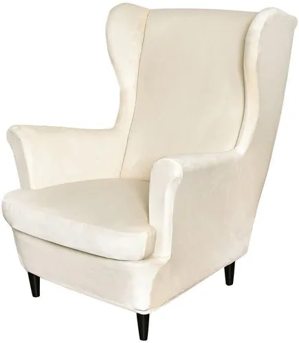 Miniatura 9 de OBCREAT Fundas para silla Wingback, 2 piezas de terciopelo elástico con respaldo de ala, fundas de sofá para silla de ala suave con parte inferior