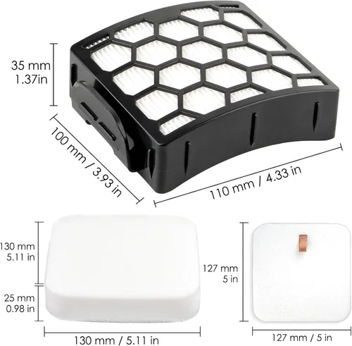 Miniatura 7 de Paquete de 16 filtros Hepa + 12 filtros de espuma compatibles con Shark LA502, LA322, LA702, LA502, LA301, LA300, LA455, LA702 Rotator Lift-Away ADV
