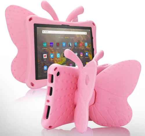 Miniatura 48 de FW Fire 7 - Funda para tablet para niños, Amazon Fire 7 2022, funda de mariposa con luz de atril, EVA, protección contra caídas, resistente, a