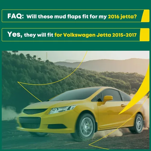 Miniatura 2 de YHTAUTO Juego de 4 guardabarros de repuesto para Volkswagen Jetta 2015 2016 2017 Sedán, delantero y trasero izquierdo derecho negro