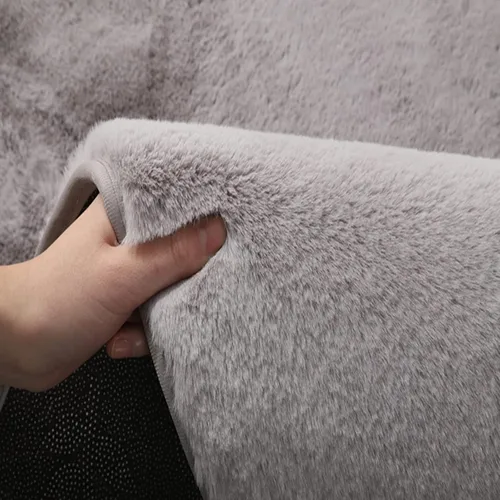 Miniatura 8 de ZZenSmot Alfombra moderna de piel sintética de conejo suave y esponjosa para el suelo, no se desprende, antideslizante, para dormitorio, sala
