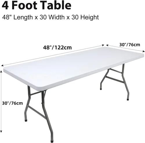 Miniatura 4 de BDDC - Paquete de 2 fundas de mesa ajustables de 1,2 m, fundas de mesa de elastano negras, manteles elásticos lavables y resistentes a las arrugas