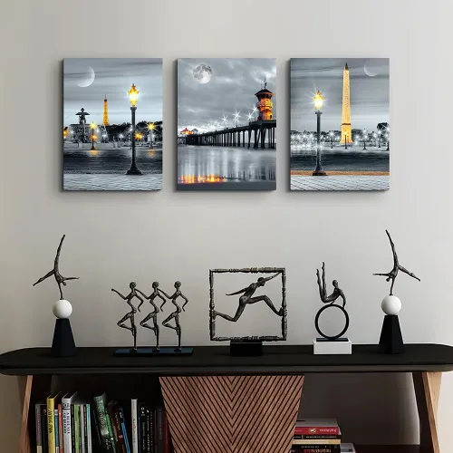 Miniatura 4 de MHARTK66 Decoración de pared para dormitorio familiar, arte de pared para sala de estar, decoración de pared moderna para oficina, luz nocturna
