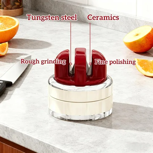 Miniatura 2 de Afilador de cuchillos de cocina con base de succión para manos libres, afiladores de cuchillos de bolsillo compactos, herramienta profesional todo