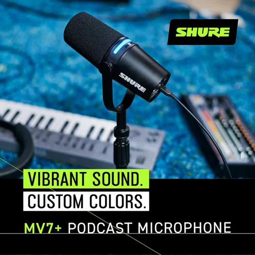Miniatura 6 de Shure MV7+ - Micrófono dinámico para podcasts, certificado OBS, audio mejorado, panel LED, salidas USB-C y XLR, modo de nivel automático, filtro