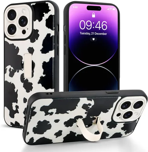 Miniatura 86 de Funda compatible con iPhone 17 Pro Max con correa de mano para los dedos, funda de teléfono con estampado de leopardo y guepardo para mujeres