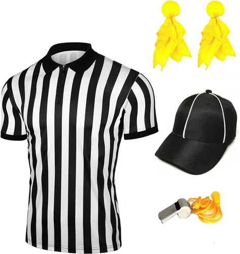 Conjunto de camisa de árbitro para hombres y mujeres, disfraz de árbitro para baloncesto, fútbol y fútbol