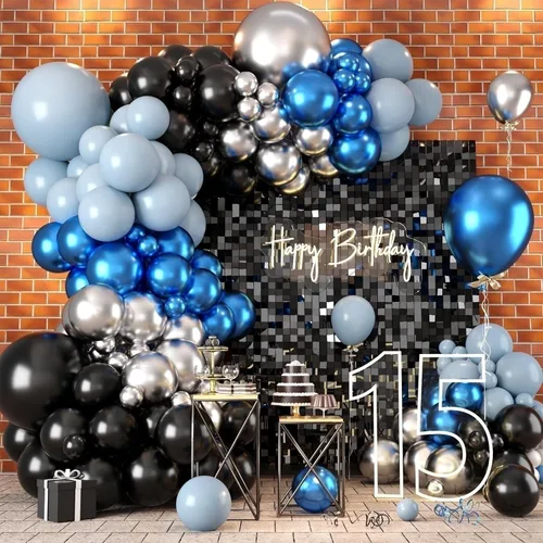 Miniatura 12 de Kit de arco de globos de baloncesto, kit de guirnalda de globos naranja y negro plateado con globos de estrella en explosión, kit de globos