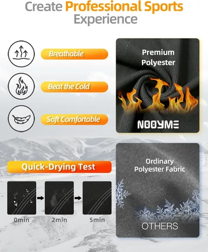 Miniatura 3 de NOOYME Ropa interior térmica para hombre, capa base de ropa interior larga para clima frío