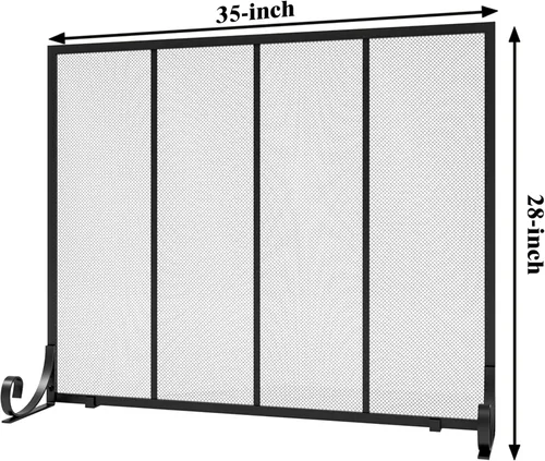 Miniatura 3 de Fire Beauty Protector de chispas para chimenea de panel plano, puerta de metal forjado, cubierta de seguridad decorativa para chimenea, protector