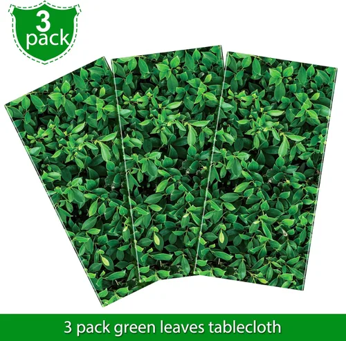 Miniatura 3 de Tatuo 1 Piezas Telón de Fondo de Hojas Verdes Jumbo para Fotografía Hoja 3D Impermeable Hojas de Árbol Fondo Accesorio para Cabina de Fotos Manteles