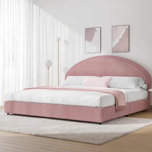 Miniatura 13 de Base de cama REVOMINCA tamaño Queen, base de cama tapizada de plataforma con cabecero, cama de plataforma suave con esquinas redondas, no se Dgery