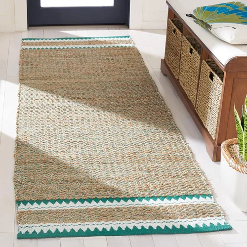Miniatura 17 de SAFAVIEH Colección de fibra natural - Alfombra decorativa de 2 x 3 pies, color natural y negro, hecha a mano de yute rústico costero, ideal
