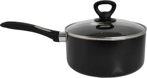 Miniatura 5 de Mirro A7972484 Get A Grip - Cacerola antiadherente de aluminio de 3 cuartos con tapa de vidrio, utensilios de cocina, color negro