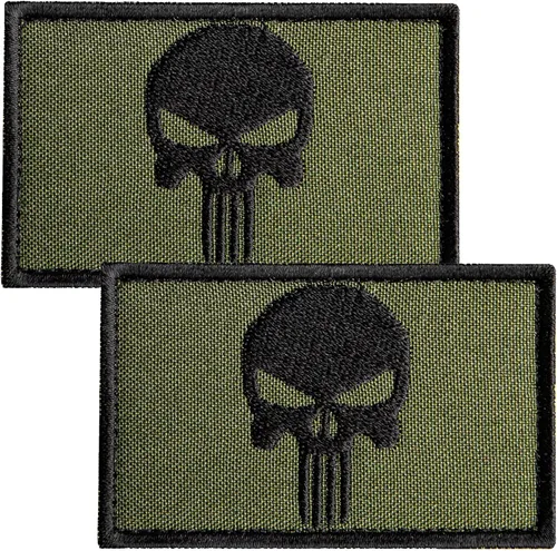 Miniatura 17 de 2 parches de calavera blanca bordados con cierre de gancho y bucle, parche táctico militar moral para mochila, chaleco a prueba de balas, arnés