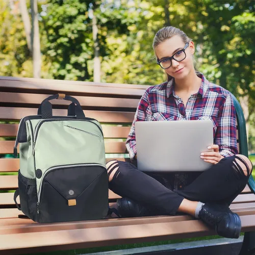 Miniatura 6 de Hap Tim - Mochila para Laptop, Mochila de Viaje para Mujer, Mochila de Trabajo, Verde Negro, Grande, Mochilas de viaje