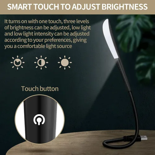 Miniatura 6 de Zonon 4 luces LED de temperatura USB para portátil con cuentas LED, interruptor táctil y flexible flexible para teclado, portátil, escritorio, PC