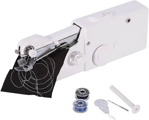 Máquina de coser portátil, mini herramienta de mano eléctrica de costura profesional, adecuada para principiantes, tela de bricolaje, cortina de