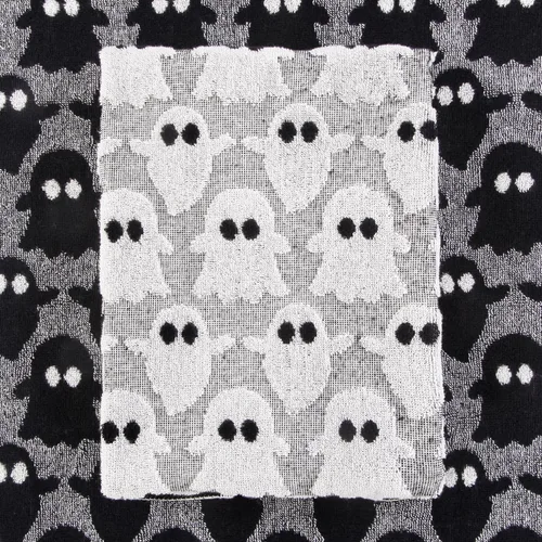 Miniatura 3 de Quera Paquete de 2 toallas de mano de Halloween, fantasma, color blanco y negro, juego de toallas decorativas para baño, para secar, limpiar