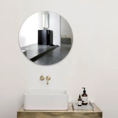 Miniatura 6 de Espejo redondo de vidrio de 8 pulgadas, espejo circular montado en la pared para baño, sala de estar, decoración del hogar, pequeños platos redondos