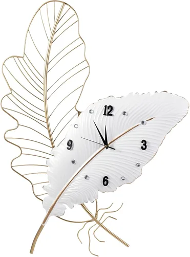 Miniatura 9 de Reloj de pared moderno con plumas, grande para decoración de sala de estar, reloj de pared decorativo, reloj de pared en blanco y negro, adecuado