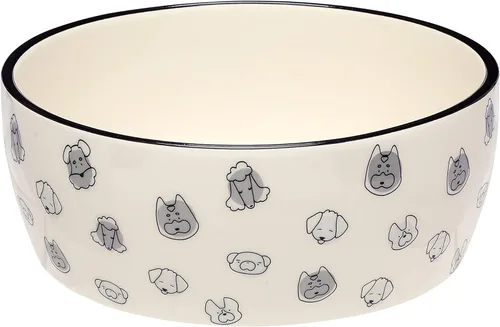 Miniatura 15 de Pearhead Ceramic Bone Appétit - Cuenco para perros, capacidad para 2 tazas, plato de gres para alimentos y agua, comedero para mascotas gris y Tazón