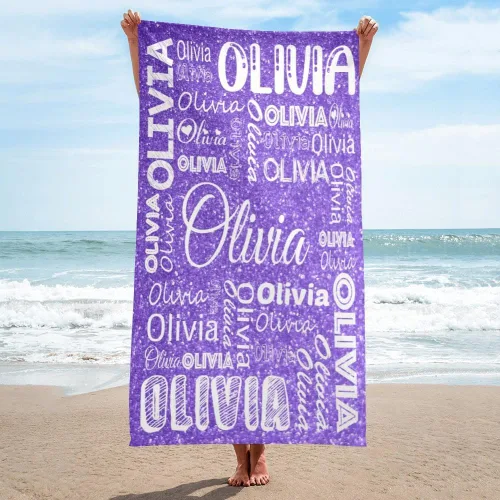 Miniatura 10 de Dr.TOUGH Toallas de playa personalizadas para adultos y niños, toallas de piscina personalizadas con nombre, toallas de playa de microfibra