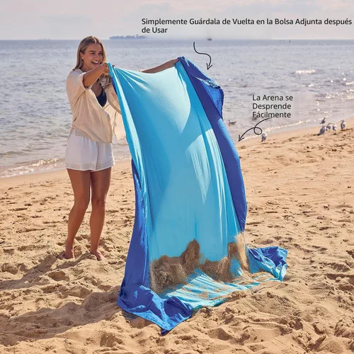 Miniatura 5 de WEKAPO Manta de Playa Resistente a la Arena e Impermeable, Alfombrilla de Playa Extra Grande, Alfombrilla Sin Arena de Tamaño Grande y Compacta