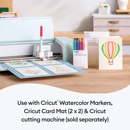 Miniatura 7 de Tarjetas de acuarela de impresión en frío de Cricut, S40 (12 unidades) Tarjetas en blanco personalizables con sobres, cree tarjetas de cumpleaños