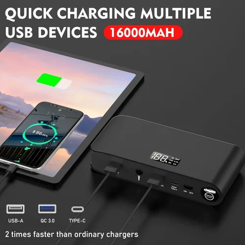 Miniatura 3 de BooKoo Arrancador de Batería de Coche 4000A, Cables de Puente de Batería Portátiles de 16000mAh para Automóviles 8L de Gasolina 7L de Motores