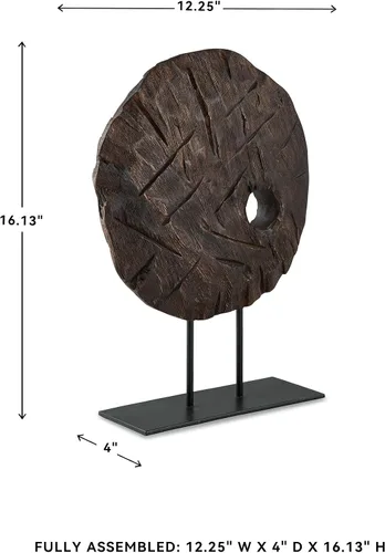 Miniatura 9 de Signature Design by Ashley Dashburn - Escultura casual de madera, color negro y marrón oscuro