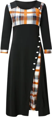 Miniatura 4 de Vestido Casual de Manga Larga con Cuello en O para Mujer Mini Vestido Fluido de Otoño 63