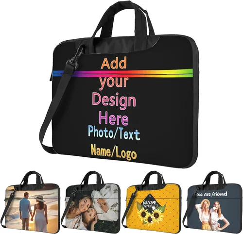 Miniatura 24 de Funda personalizada para laptop personalizada, añade tu foto, texto, maletines para portátil Púrpura2