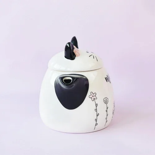 Miniatura 4 de Gaolinci Tetera de cerámica de gato lindo, olla de agua de 18 onzas, tetera de flores