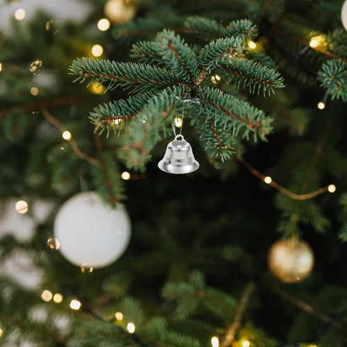 Miniatura 2 de Ciieeo 20 campanas de cascabel, pequeñas campanas de manualidades a granel, mini campanas de metal de Navidad para puertas de manualidades, adornos