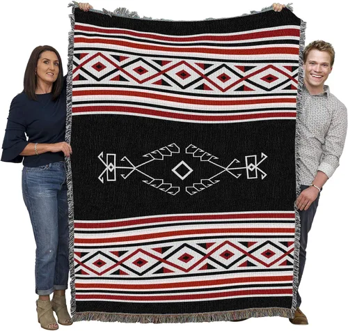 Miniatura 13 de Pure Country Weavers Concho Springs - Manta de ciruela, inspirada en los nativos americanos, manta de regalo tejida de algodón, fabricada