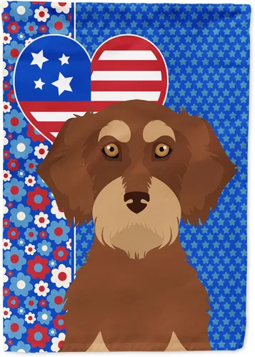 Miniatura 171 de Caroline's Treasures WDK5119GF - Bandera de jardín americana de Airedale Terrier de Estados Unidos, color negro y tostado, bandera decorativa