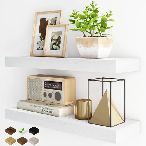 Miniatura 36 de Fun Memories Estantes flotantes para pared, estantes flotantes de 48 pulgadas de largo, juego de 1, estante colgante con soportes invisibles