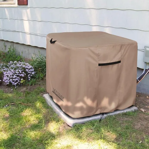 Miniatura 6 de ULTCOVER Cubierta cuadrada impermeable del aire acondicionado para las unidades exteriores de la CA tamaño hasta 30W x 30D x 25H pulgadas Marrón