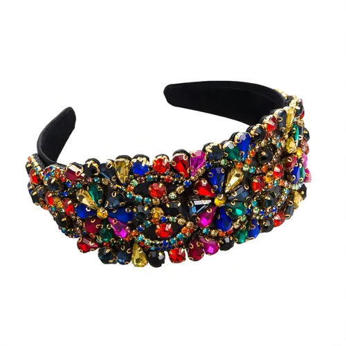 Miniatura 29 de Diadema de moda para mujer, diadema decorativa de diamantes de imitación anchos para mujer, accesorios para el cabello para mujeres y niñas