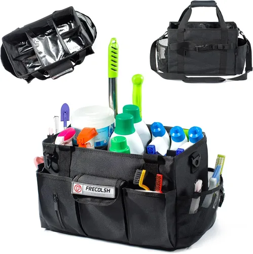 Organizador de Limpieza para Suministros de Limpieza con Bolsillos para Artículos Esenciales de Limpieza del Hogar, Organizador de Limpieza, Bolsa