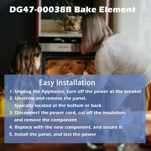 Miniatura 6 de DG47-00038B Elemento de horneado, compatible con gama/estufa/horno Samsung, Reemplaza la pieza PD00025540, DG47-00038A, 3015238, AP5623199