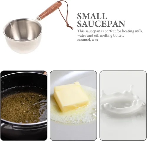 Miniatura 7 de SHERCHPRY Cacerola de acero inoxidable con mango de madera multifunción para cocinar