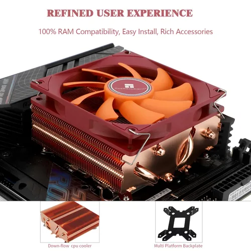 Miniatura 6 de Thermalright AXP90-X53 - Enfriador de aire para CPU de perfil bajo completo ITX, 53 mm de altura, ventilador TL-9015R PWM delgado, tecnología AGHP