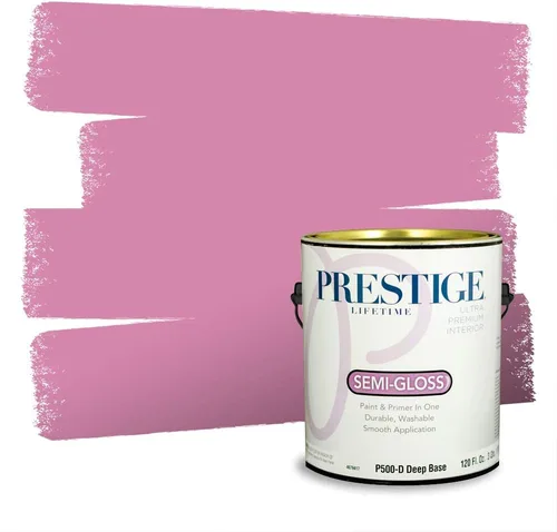 Miniatura 226 de Prestige Paints Pintura exterior e imprimación en uno, 1 galón, plano, coincidencia comparable de Valspar* Amber Rose*