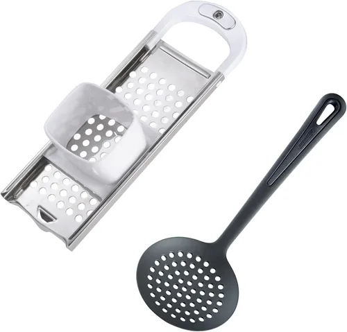 Westmark 611222E6 - Cortador de spaetzle con trineo de masa, botón y 1 cucharón, acero inoxidable/ABS/PA, blanco/plata/negro