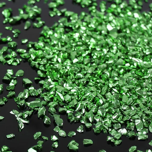 Miniatura 15 de Chips de vidrio triturado irregulares, 3.53 onzas de piedras metálicas gruesas con purpurina para arte de uñas, relleno de molde de resina