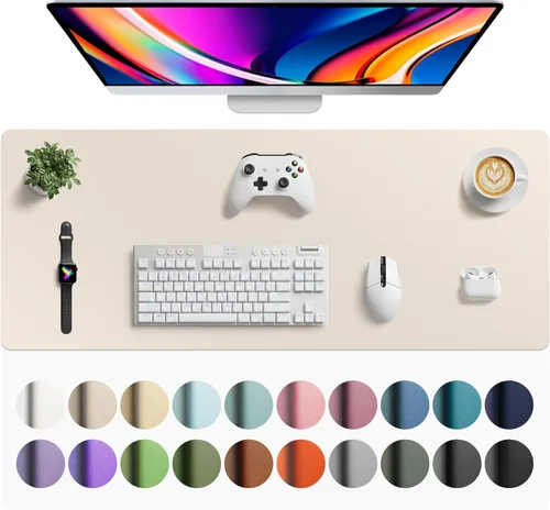 Miniatura 121 de Aothia - Protector de escritorio de cuero sintético, base para mouse, superficie antideslizante e impermeable para escribir y para laptop