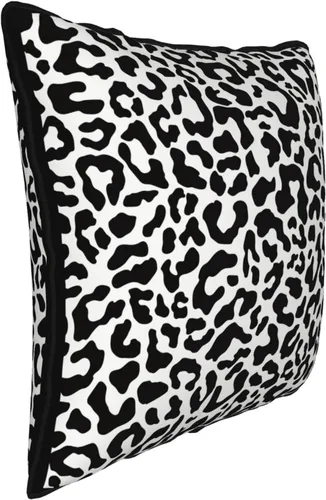Miniatura 2 de Funda de almohada de terciopelo con estampado de leopardo y guepardo de 18 x 18 pulgadas, funda de almohada cuadrada decorativa en blanco y negro
