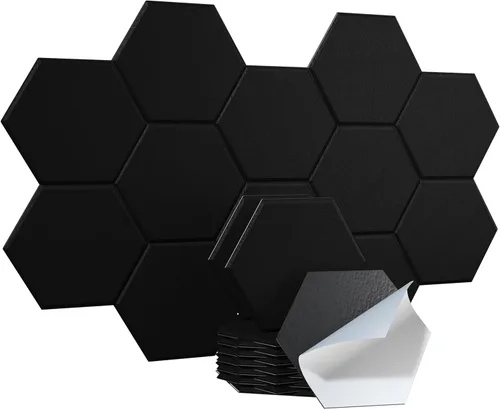 Miniatura 22 de Paneles acústicos, Magrowill, paquete de 12 paneles de pared insonorizados, paneles acústicos de alta densidad absorbentes de sonido
